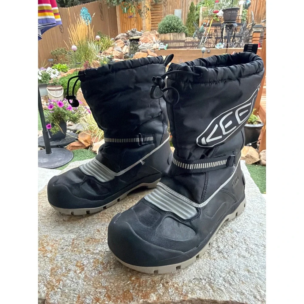 Keen Kids Snow Troll Waterproof Winter Boots Black Grey 400g Insulated Size 7Y